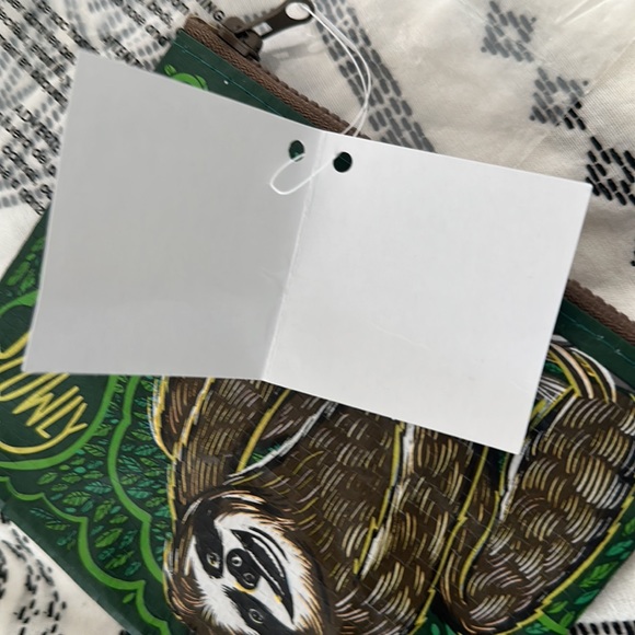 Primitives by Kathy Small zip Wallet Coin Purse “Saving Like a Sloth SLOWLY” - Picture 3 of 7